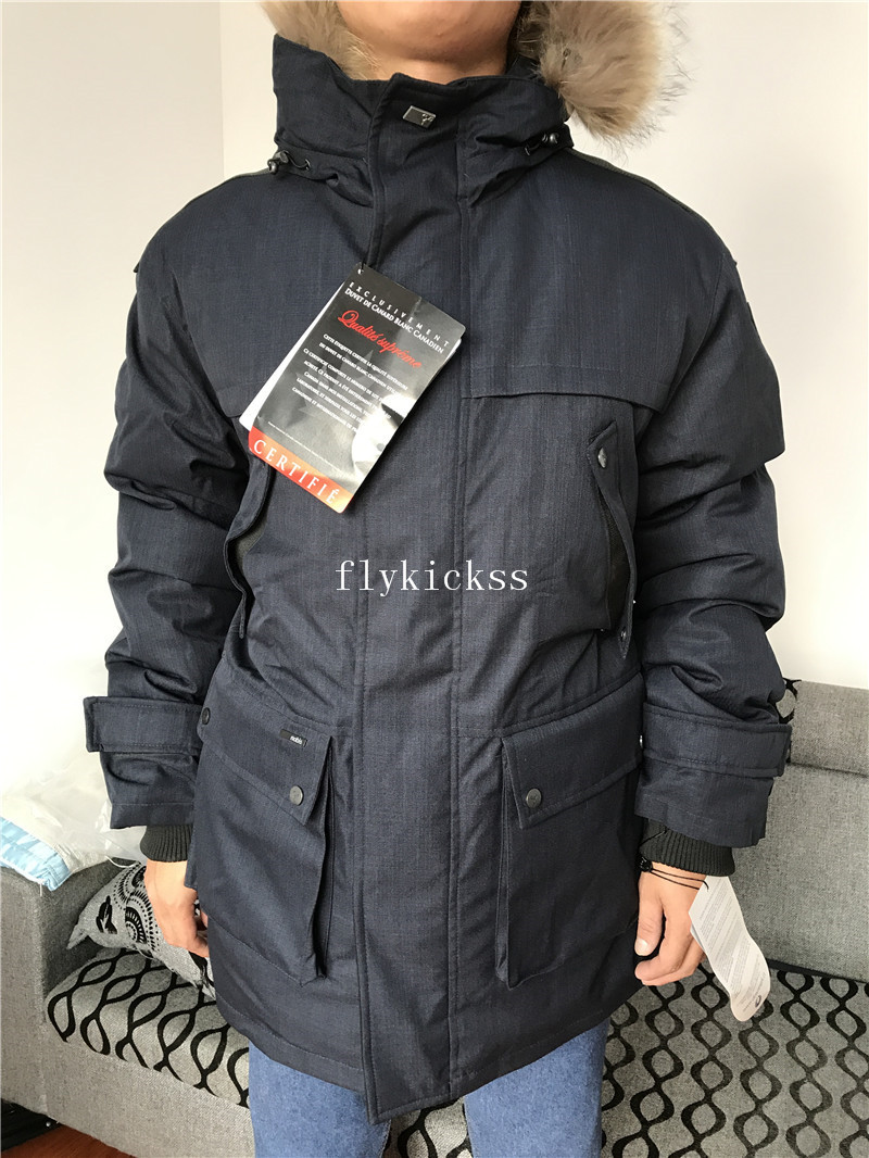 Nobis Canada White Duck Down Jacket Navy blue